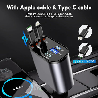 VOLTIVE | 4 in 1 Retractable Car Charger