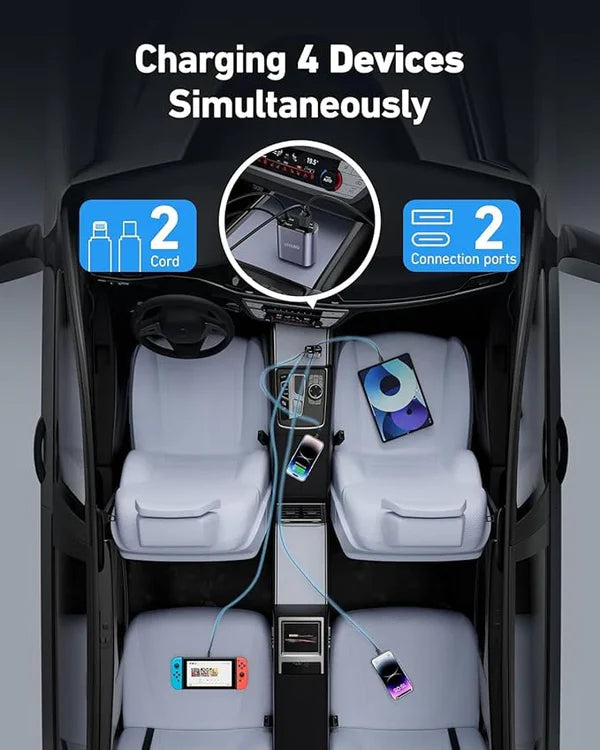 VOLTIVE | 4 in 1 Retractable Car Charger